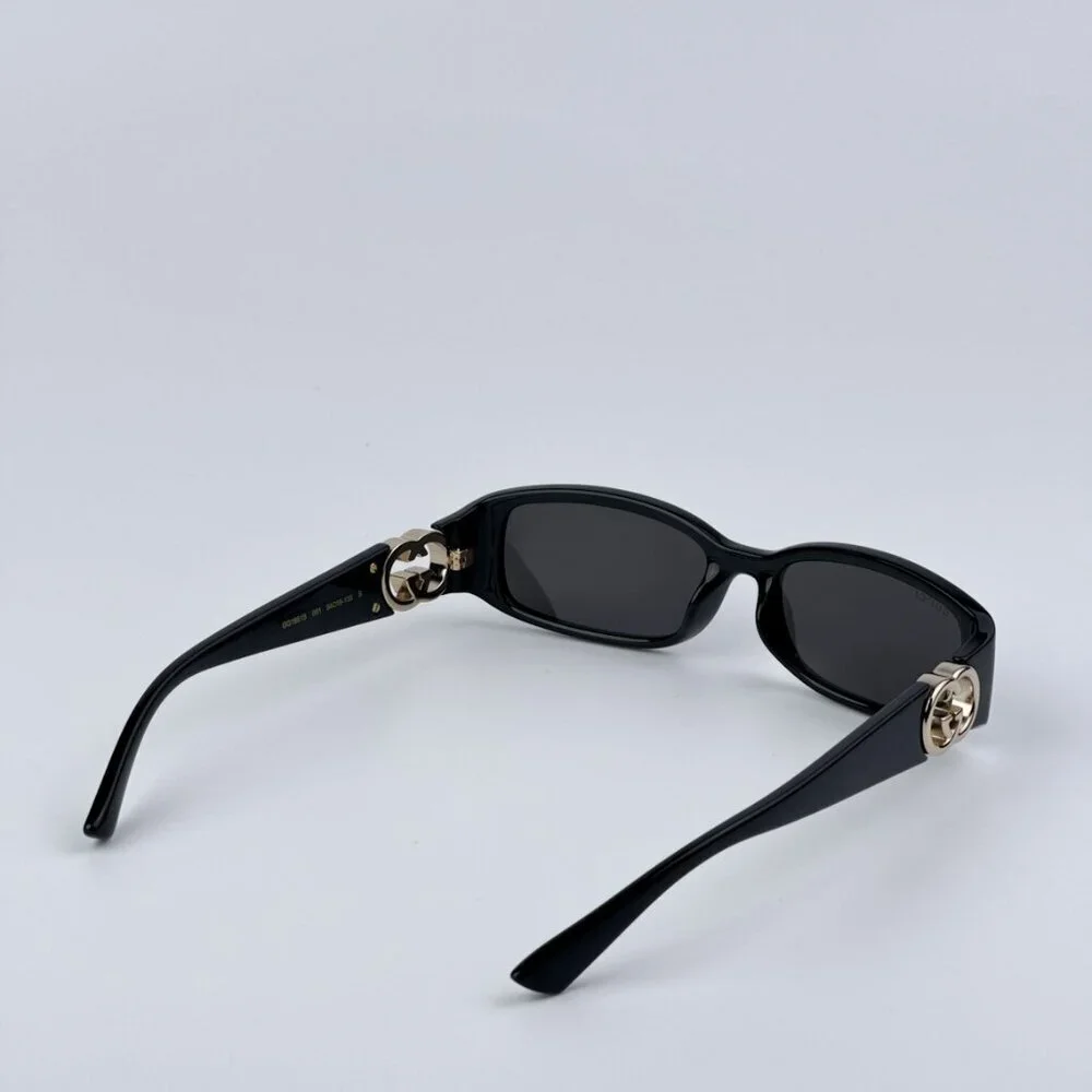 Gucci GG1661S 001 BRAND NEW Sunglasses Black Grey Rectangle Unisex